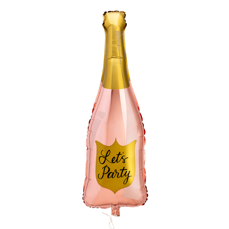 Rose Gold Champagne Bottle Balloon - Paper Confetti Events